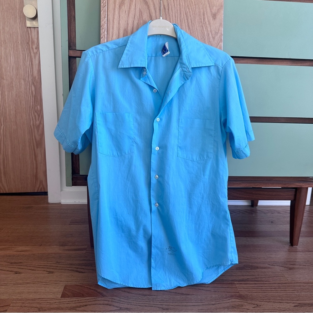 VINTAGE 1970s Men’s Short Sleeve Shirt - Barrymore Collar - Retro Classic Size M